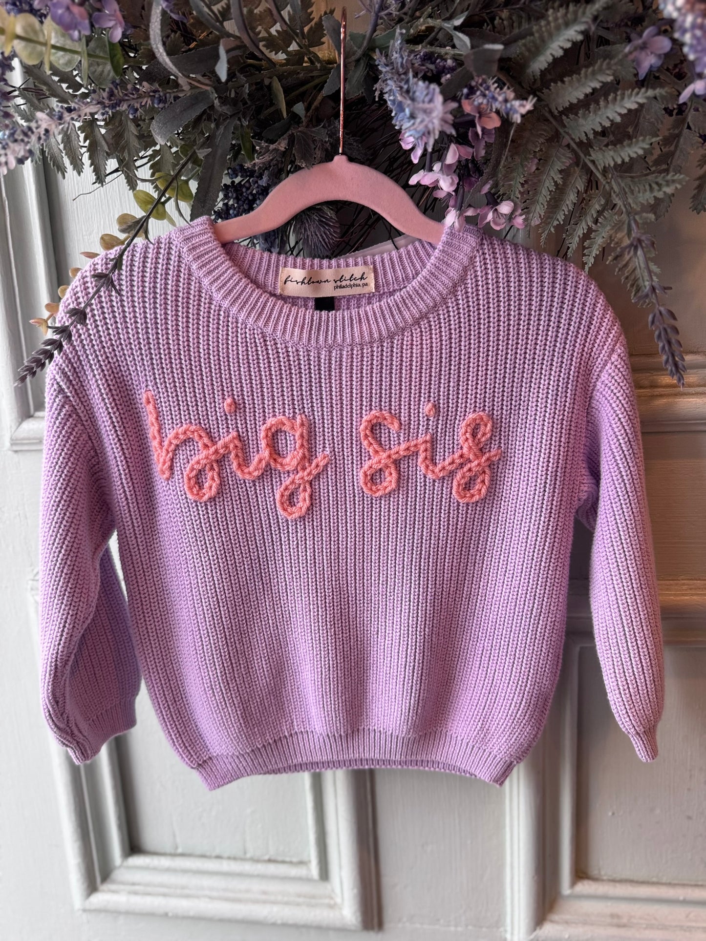 'Big Sis' Kids Knit Sweater