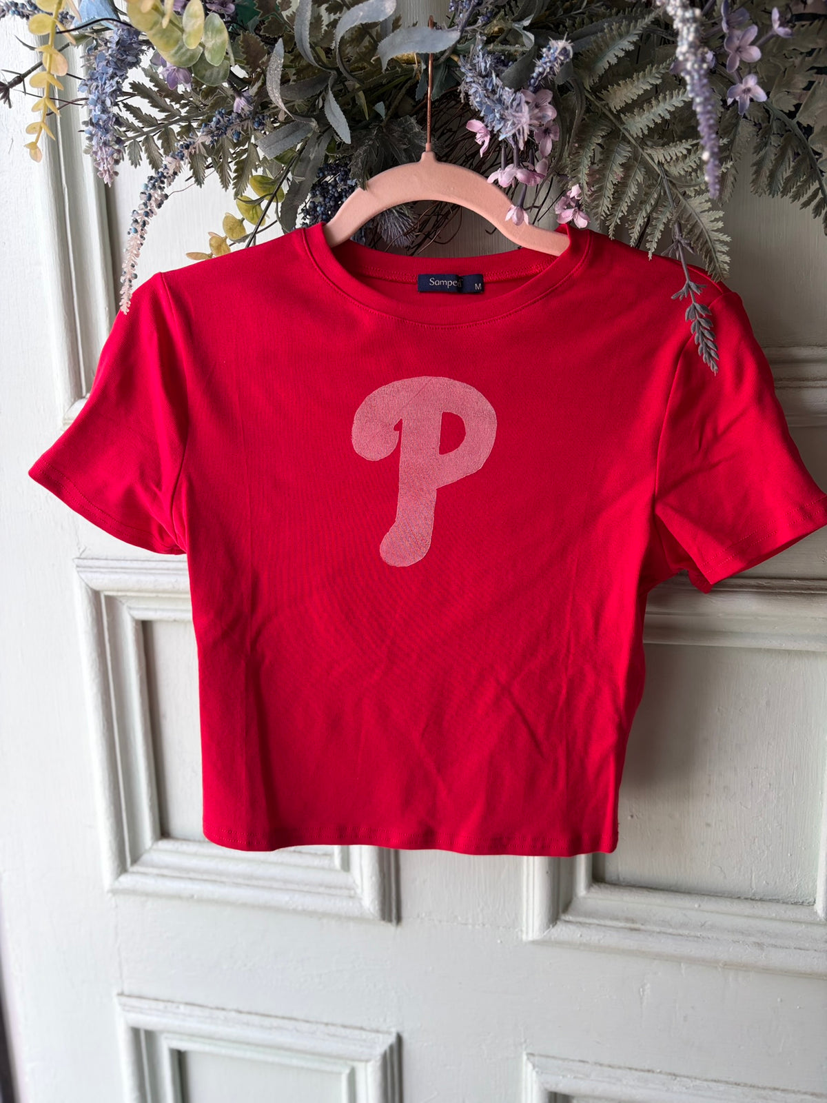 Phillies P Hand-Stamped Crop Top