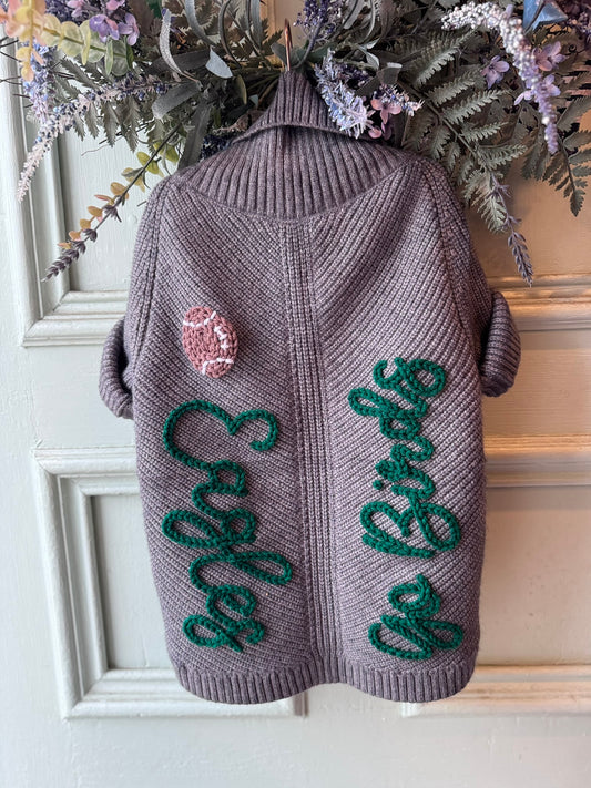 'Go Birds' + 'Eagles' Dog Knit Sweater