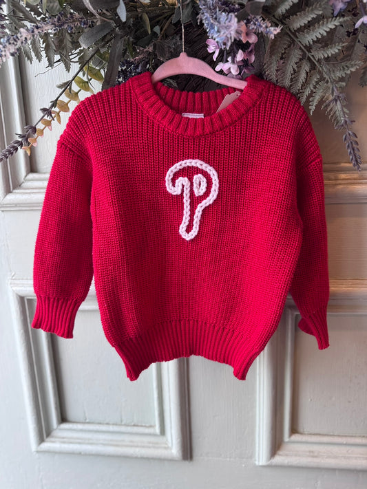 Phillies 'P' Kids Knit Sweater (Upcycled)