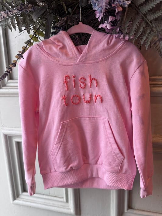 'Fishtown' Kids Hoodie - Coral